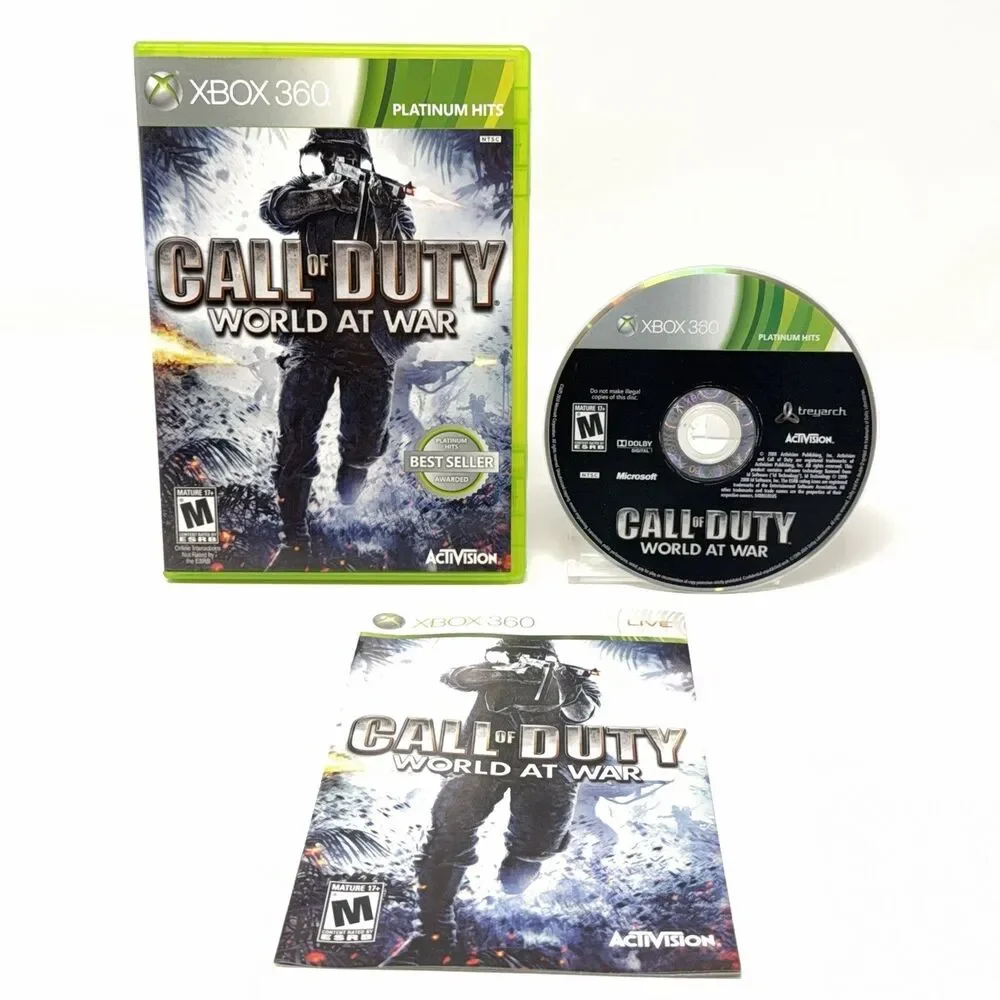 Call of Duty World at War Microsoft Xbox 360 2008 Platinum Hits CIB Tested